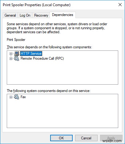 ठीक करें:स्थानीय प्रिंट स्पूलर सेवा Windows 10 में नहीं चल रही है