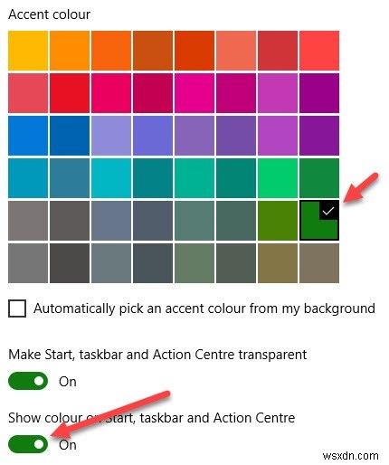 विंडोज 10 में केवल टास्कबार में एक्सेंट रंग कैसे लागू करें