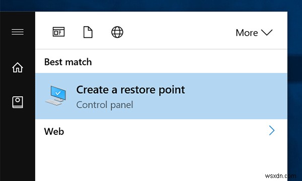 Windows 10 में डबल-क्लिक के साथ एक पुनर्स्थापना बिंदु कैसे बनाएं