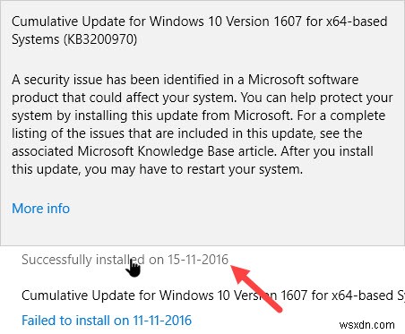 Windows 10 में अद्यतन इतिहास कैसे खोजें