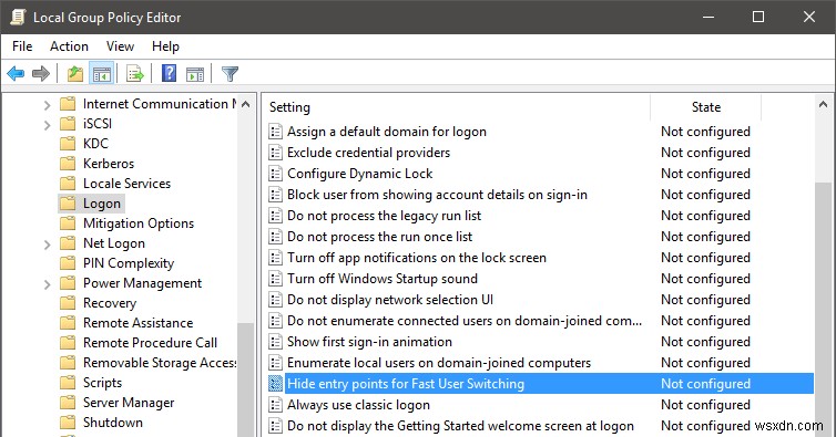 Windows 10 में तेज़ उपयोगकर्ता स्विचिंग को अक्षम कैसे करें