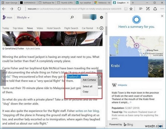 Microsoft Edge Browser में Cortana को कैसे सेट अप और उपयोग करें