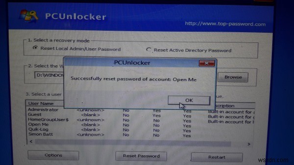 Windows 10 और इससे पहले PCUnlocker के साथ पासवर्ड कैसे रीसेट करें