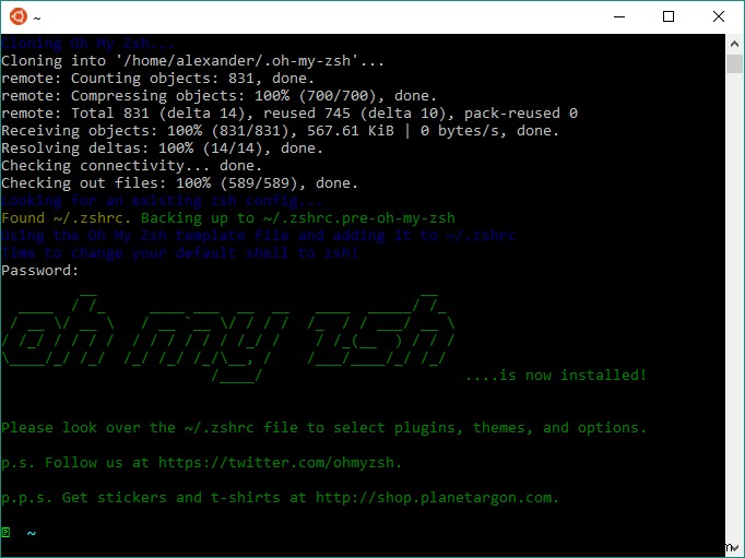 Windows 10 में zsh और Oh My Zsh कैसे इंस्टाल करें