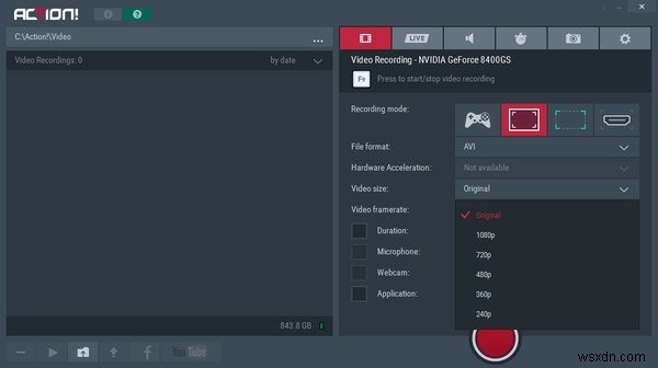 कार्रवाई! स्क्रीन रिकॉर्डर:विंडोज़ पर स्क्रीनकास्टिंग, गेम रिकॉर्डिंग और लाइव स्ट्रीमिंग के लिए ऑल-इन-वन सॉफ्टवेयर