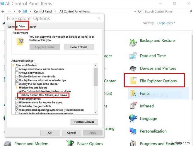 Windows 10 में छुपी हुई फ़ाइलें और फ़ोल्डर कैसे दिखाएं