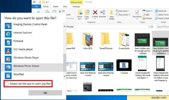 Windows Photo Viewer को Windows 10 में डिफ़ॉल्ट के रूप में कैसे सेट करें