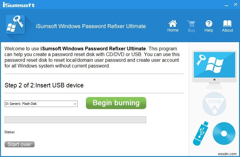 एक खोया हुआ विंडोज पासवर्ड iSumsoft विंडोज पासवर्ड रिफिक्सर के साथ कोई समस्या नहीं है