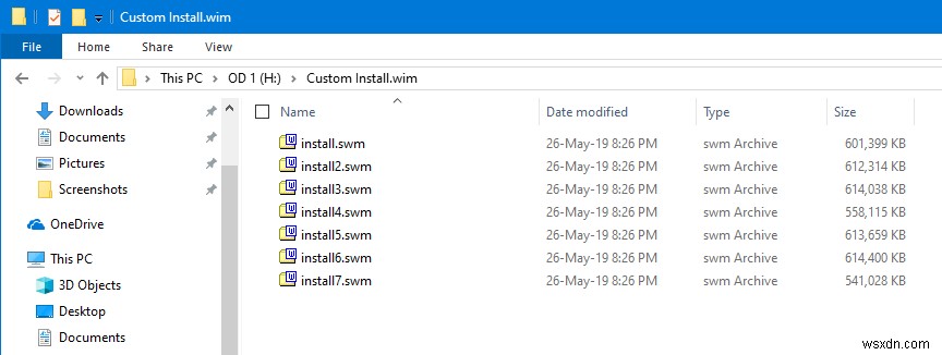 Install.wim फ़ाइल को 4GB से बड़ा कैसे विभाजित करें