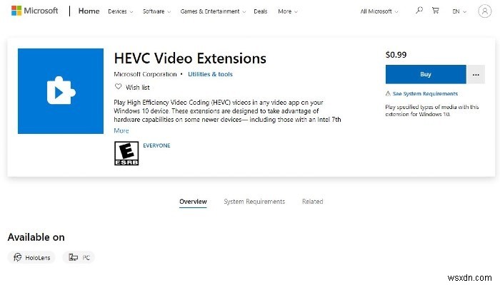 Windows 10 पर HEVC वीडियो फ़ाइलें मुफ़्त में कैसे चलाएं