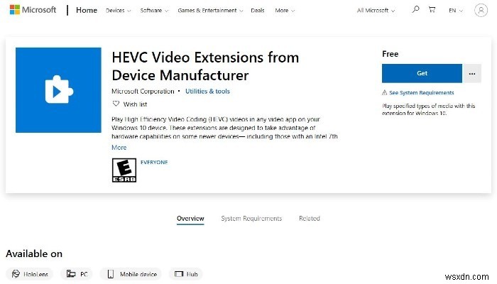 Windows 10 पर HEVC वीडियो फ़ाइलें मुफ़्त में कैसे चलाएं