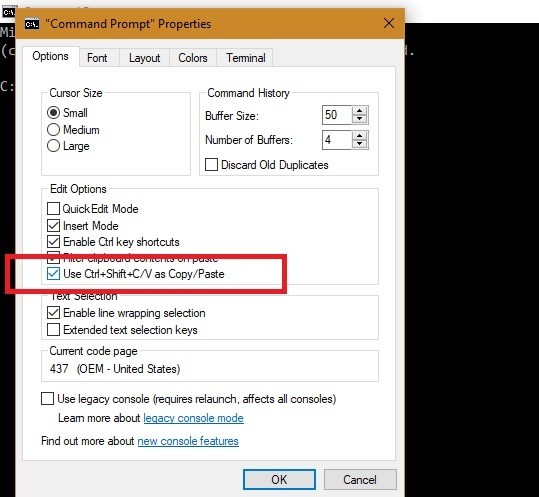 Windows 10 कमांड प्रॉम्प्ट में कॉपी-पेस्ट कैसे सक्षम करें