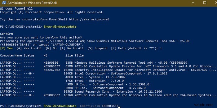 Windows 10 में PowerShell का उपयोग करके अपडेट कैसे छिपाएं