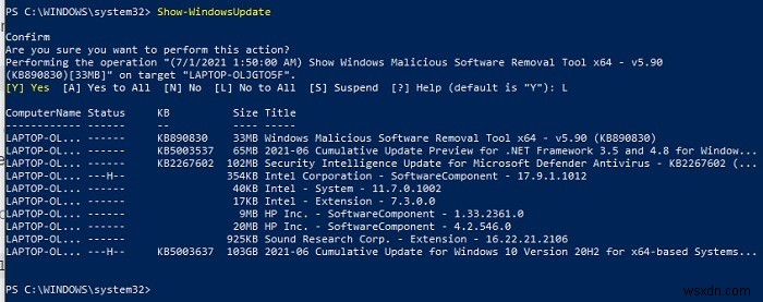 Windows 10 में PowerShell का उपयोग करके अपडेट कैसे छिपाएं