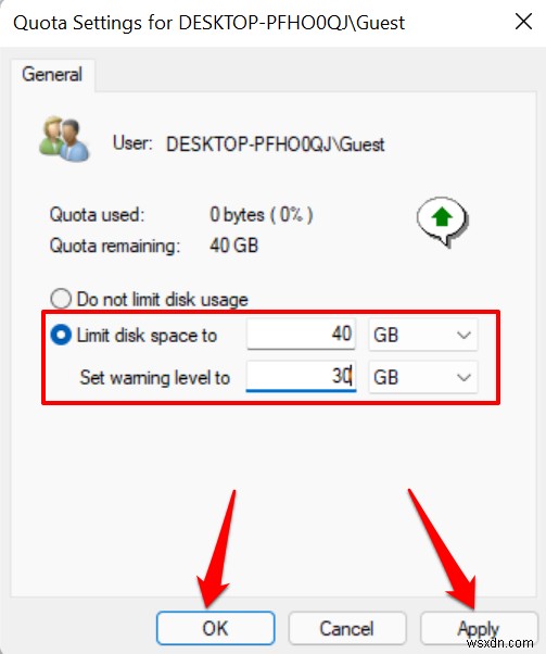 Windows 11 में उपयोगकर्ताओं के लिए डिस्क कोटा कैसे सेट करें