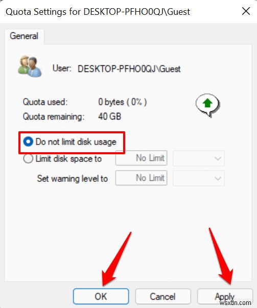 Windows 11 में उपयोगकर्ताओं के लिए डिस्क कोटा कैसे सेट करें