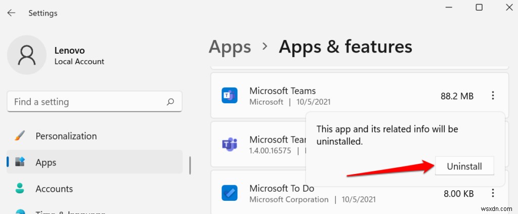 Windows 11 पर ऐप्स अनइंस्टॉल कैसे करें