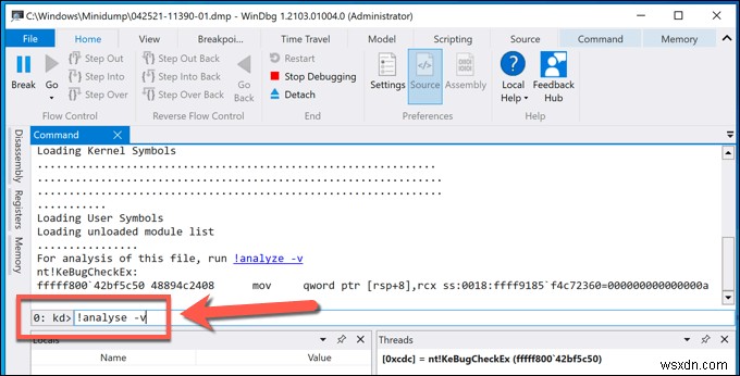 विंडोज 10 में मेमोरी डंप फाइल्स (.dmp) का विश्लेषण कैसे करें