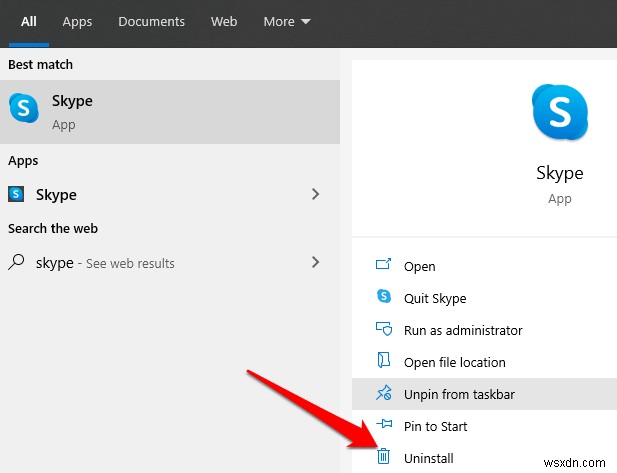 Windows 10 पर Skype को अनइंस्टॉल कैसे करें