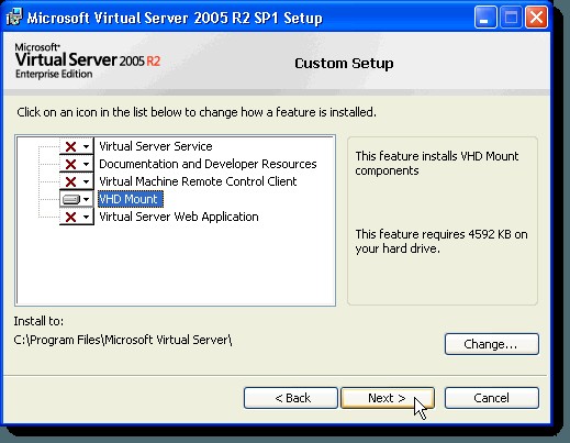 Windows XP में VHD फ़ाइल संलग्न करें 