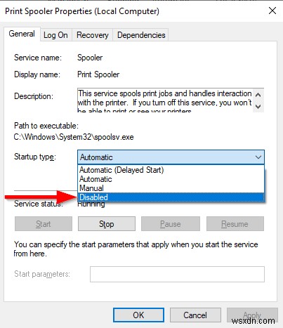 Windows 10 पर प्रिंट स्पूलर सेवा को अक्षम कैसे करें