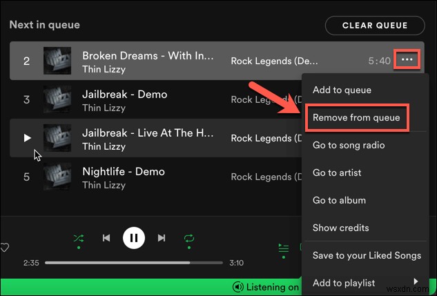 Spotify पर एक कतार कैसे साफ़ करें 