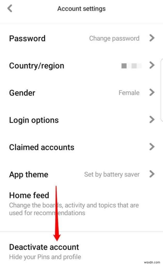 Pinterest खाते को कैसे निष्क्रिय या डिलीट करें