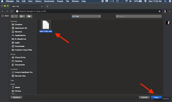 Google क्रोम में एक HTML फ़ाइल कैसे खोलें 