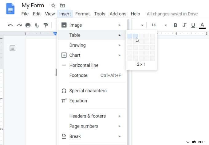 तालिकाओं के साथ भरने योग्य Google डॉक्स फ़ॉर्म कैसे बनाएं 