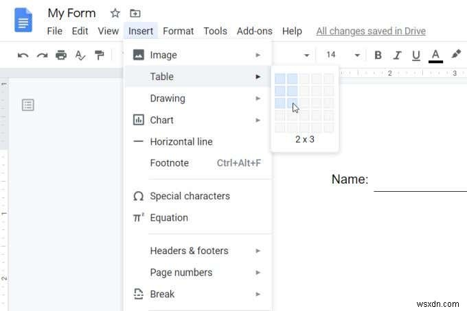 तालिकाओं के साथ भरने योग्य Google डॉक्स फ़ॉर्म कैसे बनाएं 