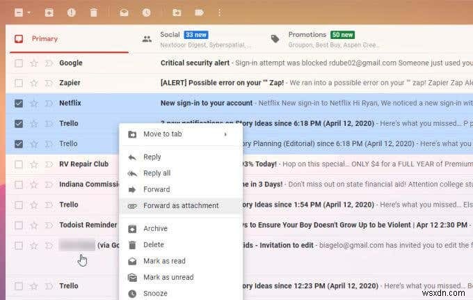 Gmail में एकाधिक ईमेल कैसे अग्रेषित करें