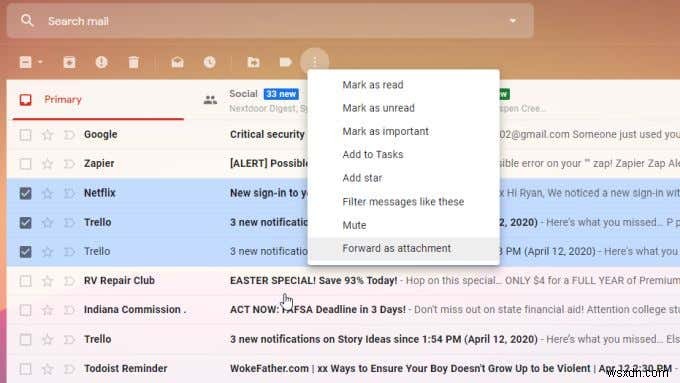 Gmail में एकाधिक ईमेल कैसे अग्रेषित करें