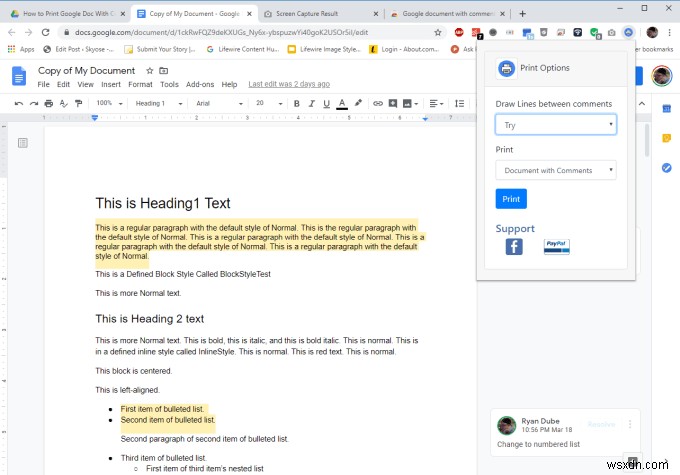 टिप्पणियों के साथ Google दस्तावेज़ कैसे प्रिंट करें