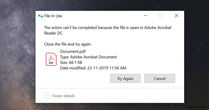 जब कोई अन्य प्रोग्राम इसका उपयोग कर रहा हो तो लॉक की गई फ़ाइल को कैसे खोलें 