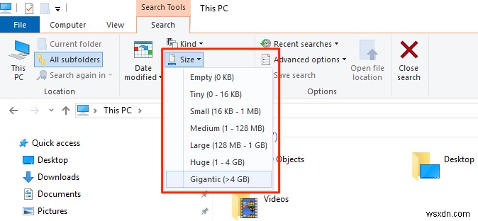 विंडोज 10 में बड़ी फाइलें खोजने के 4 तरीके 