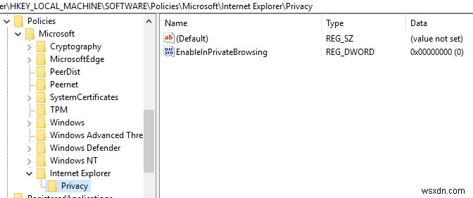 Internet Explorer और Microsoft Edge में निजी ब्राउज़िंग को अक्षम या बंद करें 