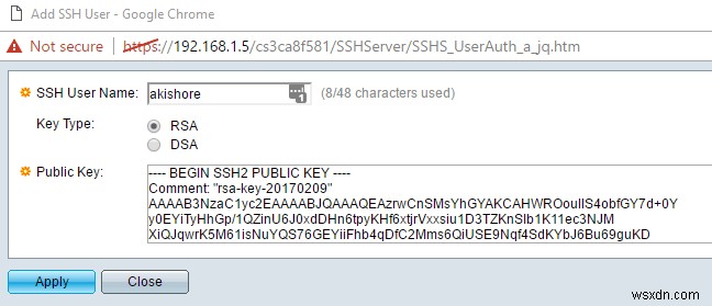 सिस्को SG300 स्विच पर SSH के लिए सार्वजनिक कुंजी प्रमाणीकरण सक्षम करें