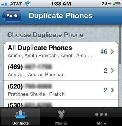 IPhone पर डुप्लिकेट संपर्क निकालें 