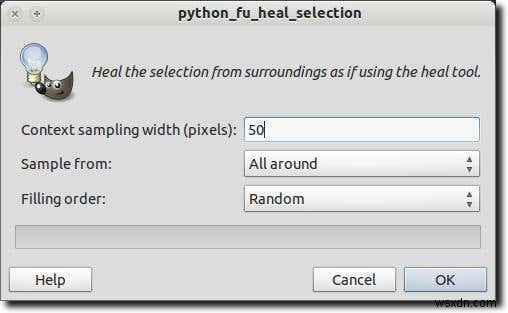 GIMP के हील सिलेक्शन टूल से फ़ोटो में खरोंच मिटाएं