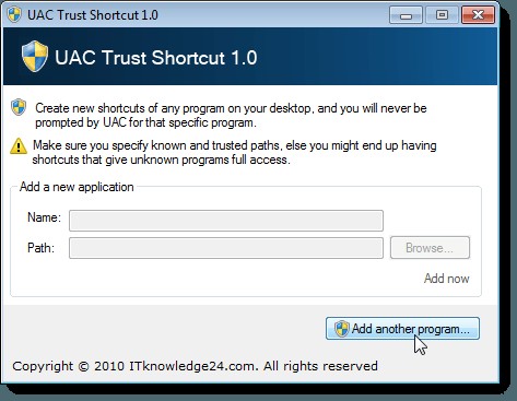 किसी विशिष्ट एप्लिकेशन के लिए उपयोगकर्ता खाता नियंत्रण (UAC) बंद करें