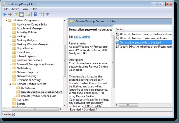 विंडोज़ में रिमोट डेस्कटॉप क्रेडेंशियल्स को सहेजना रोकें 
