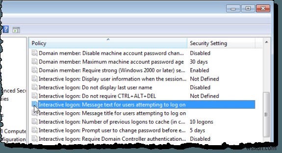 Windows 7/8/10 . में उपयोगकर्ताओं के लिए लॉगऑन स्क्रीन पर एक संदेश जोड़ें 
