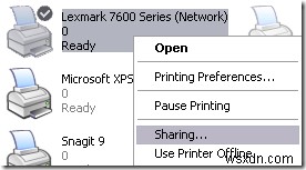 XP से Windows 7/8/10 पर एक प्रिंटर साझा करें 