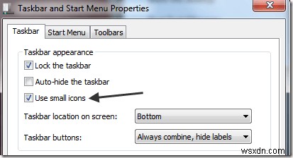 विंडोज 7/8/10 टास्कबार और डेस्कटॉप पर छोटे चिह्नों का प्रयोग करें 