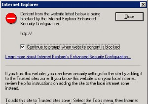 IE एन्हांस्ड सुरक्षा कॉन्फ़िगरेशन को कैसे बंद करें 