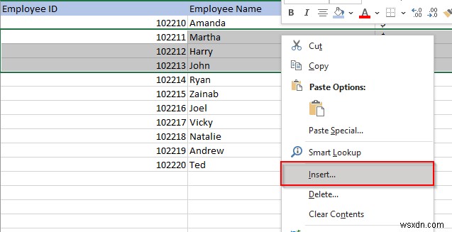 Excel में अनेक पंक्तियों को त्वरित रूप से कैसे सम्मिलित करें