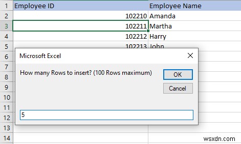 Excel में अनेक पंक्तियों को त्वरित रूप से कैसे सम्मिलित करें