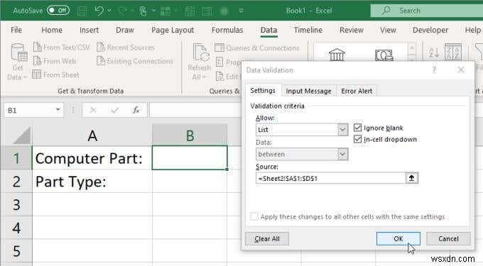 Excel में एकाधिक लिंक्ड ड्रॉप डाउन सूचियां कैसे बनाएं