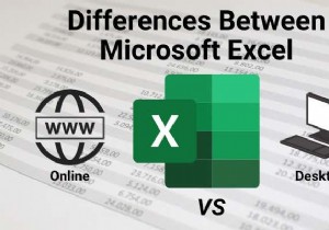 माइक्रोसॉफ्ट एक्सेल ऑनलाइन और डेस्कटॉप के लिए एक्सेल के बीच अंतर 