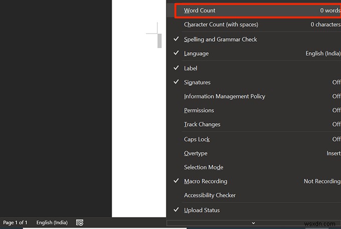 माइक्रोसॉफ्ट वर्ड में वर्ड काउंट कैसे दिखाएं 